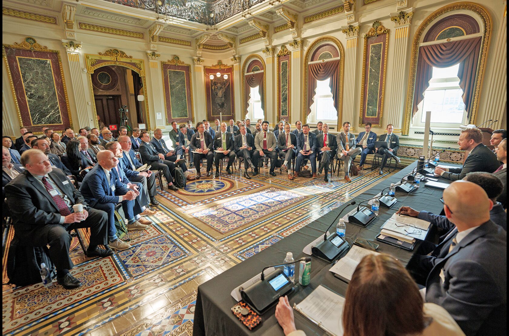 Government and industry participants during the Convening on Artificial Intelligence for Cyber Defense Optimization on Wednesday, March 11, 2026, at the Indian Treaty Room. Official White House Photo by Nick Moore.
